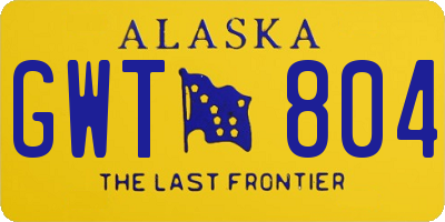 AK license plate GWT804