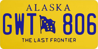 AK license plate GWT806