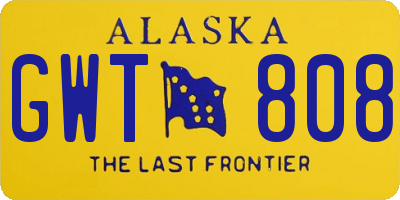 AK license plate GWT808