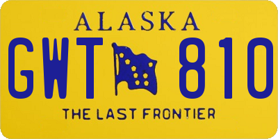AK license plate GWT810