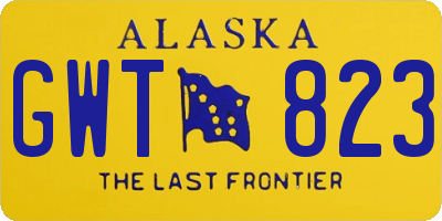 AK license plate GWT823