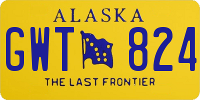 AK license plate GWT824