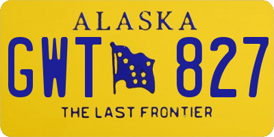 AK license plate GWT827