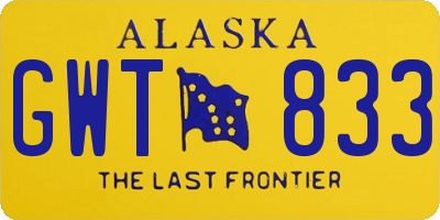 AK license plate GWT833