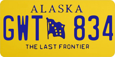 AK license plate GWT834