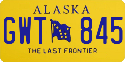 AK license plate GWT845