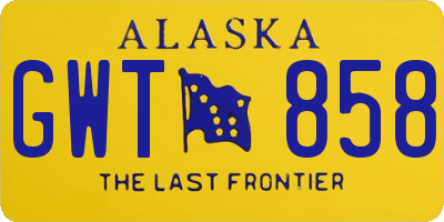 AK license plate GWT858