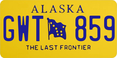 AK license plate GWT859