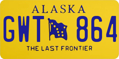AK license plate GWT864