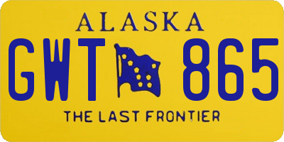 AK license plate GWT865