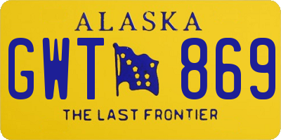 AK license plate GWT869