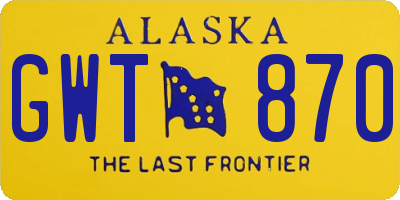 AK license plate GWT870