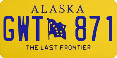 AK license plate GWT871