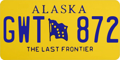 AK license plate GWT872