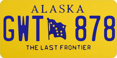 AK license plate GWT878