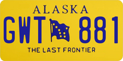 AK license plate GWT881