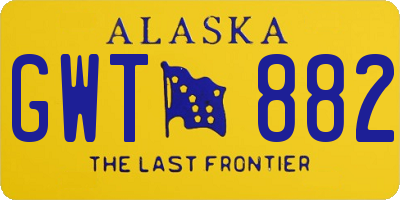 AK license plate GWT882