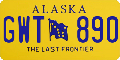 AK license plate GWT890