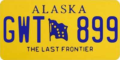 AK license plate GWT899