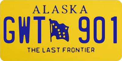 AK license plate GWT901