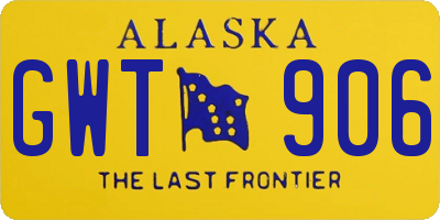 AK license plate GWT906