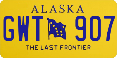 AK license plate GWT907
