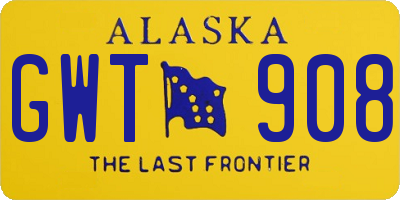 AK license plate GWT908