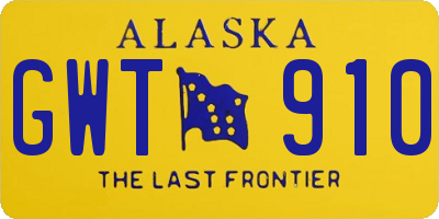 AK license plate GWT910