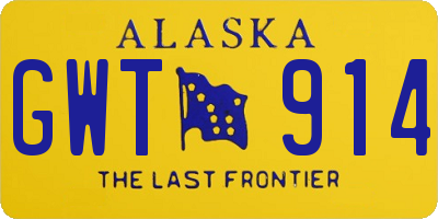 AK license plate GWT914