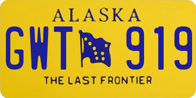 AK license plate GWT919