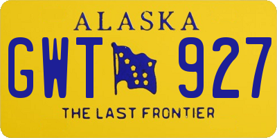 AK license plate GWT927