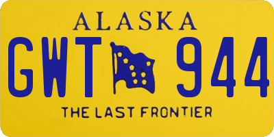 AK license plate GWT944