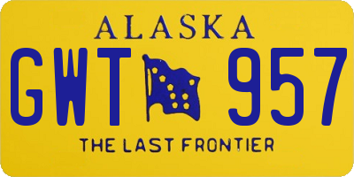 AK license plate GWT957
