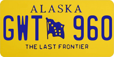 AK license plate GWT960