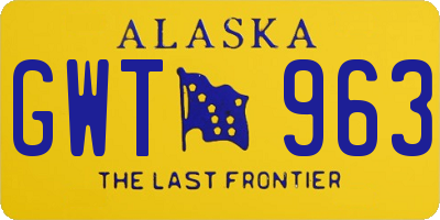 AK license plate GWT963