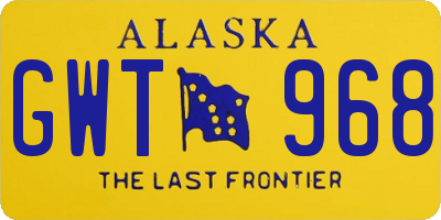 AK license plate GWT968