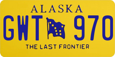 AK license plate GWT970