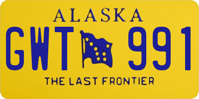 AK license plate GWT991