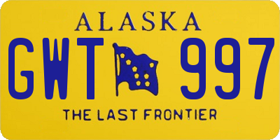 AK license plate GWT997