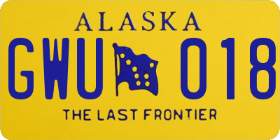 AK license plate GWU018