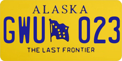 AK license plate GWU023