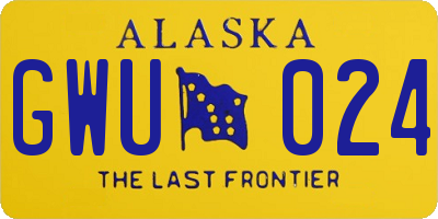 AK license plate GWU024