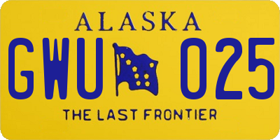 AK license plate GWU025
