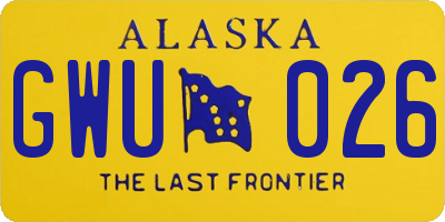 AK license plate GWU026