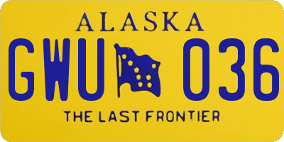 AK license plate GWU036