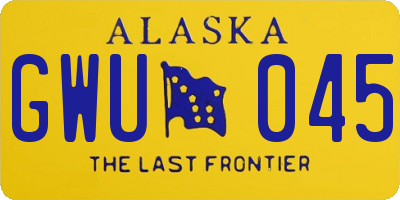 AK license plate GWU045
