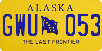AK license plate GWU053