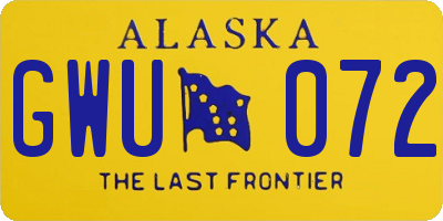AK license plate GWU072