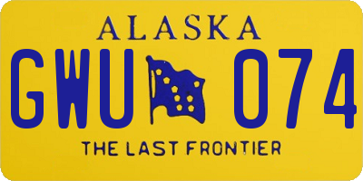 AK license plate GWU074