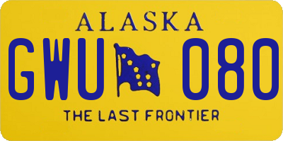AK license plate GWU080